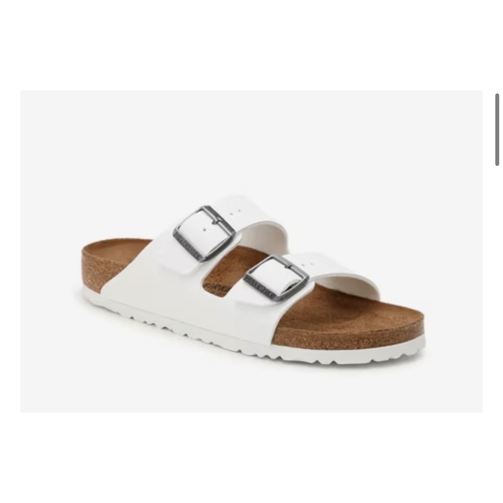 Birkenstock Arizona White Birko-Flor Two Strap Slide Sandals Womens 40 L9 M7